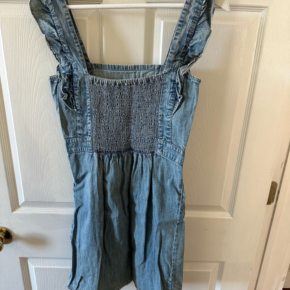Denim Ruffle Strap Dress - Picture 2 of 2